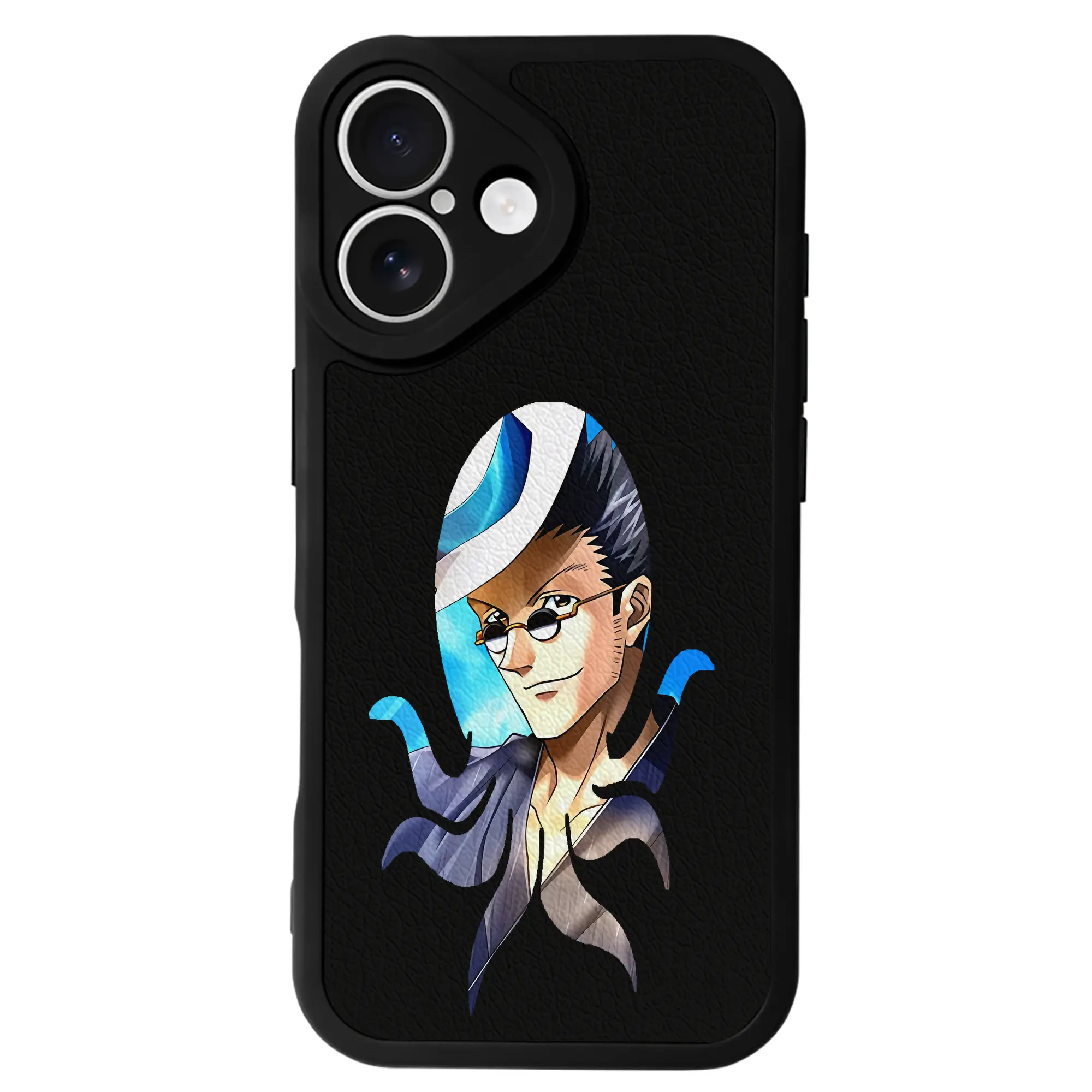 ハンター×ハンター グッズ レオリオ＝パラディナイト - IPhone 16シリーズ対応 ・ シリコンスマホケース ・ レザー調 ・ 高精度フィット ・ 耐衝撃 ・ ワイヤレス充電対応 ・ 精密カット